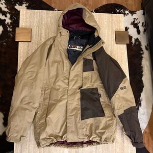 Vans Men's Beige and Dark Brown Ski Jacket